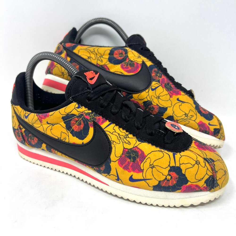 Nike Women’s Cortez LX Floral Retro Sneakers Sz 8 Gold AV1338 700